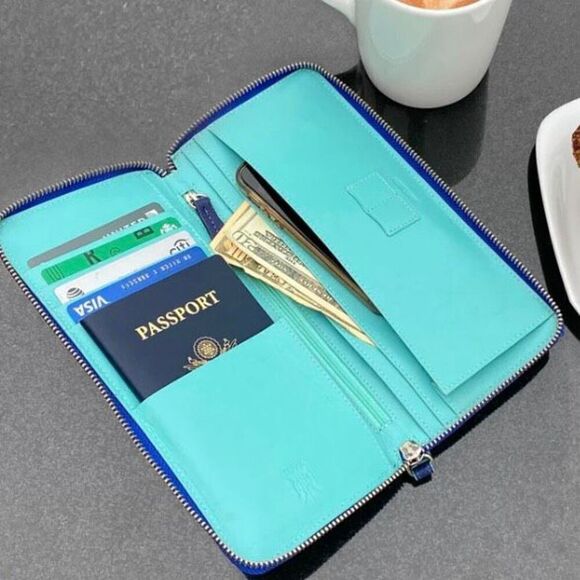 TUSK The Siam Zip Travel Portfolio Wallet Wristlet - Picture 11 of 12